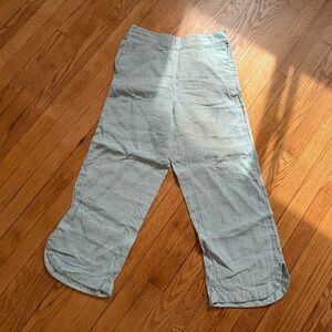 Christian Siriano Cropped Linen Pants with pockets Seafoam Green- Size Medium